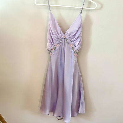 Light Purple V Neck Homecoming Dress,Sexy Party Dress Y2971