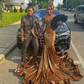 Stunning Mermaid Prom Dress with Train For Black Girls  Y4202