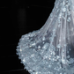 Dream Blue Tulle Sequins Appliques Mermaid Evening Dress,Long Prom Dress Y8673