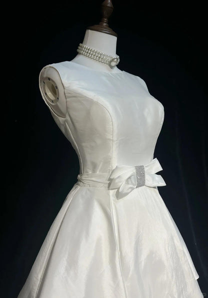 Elegant Sleeveless Satin Layered Short Graduation Homecoming Dress,White Short 15th Birthday Outfits SP2917