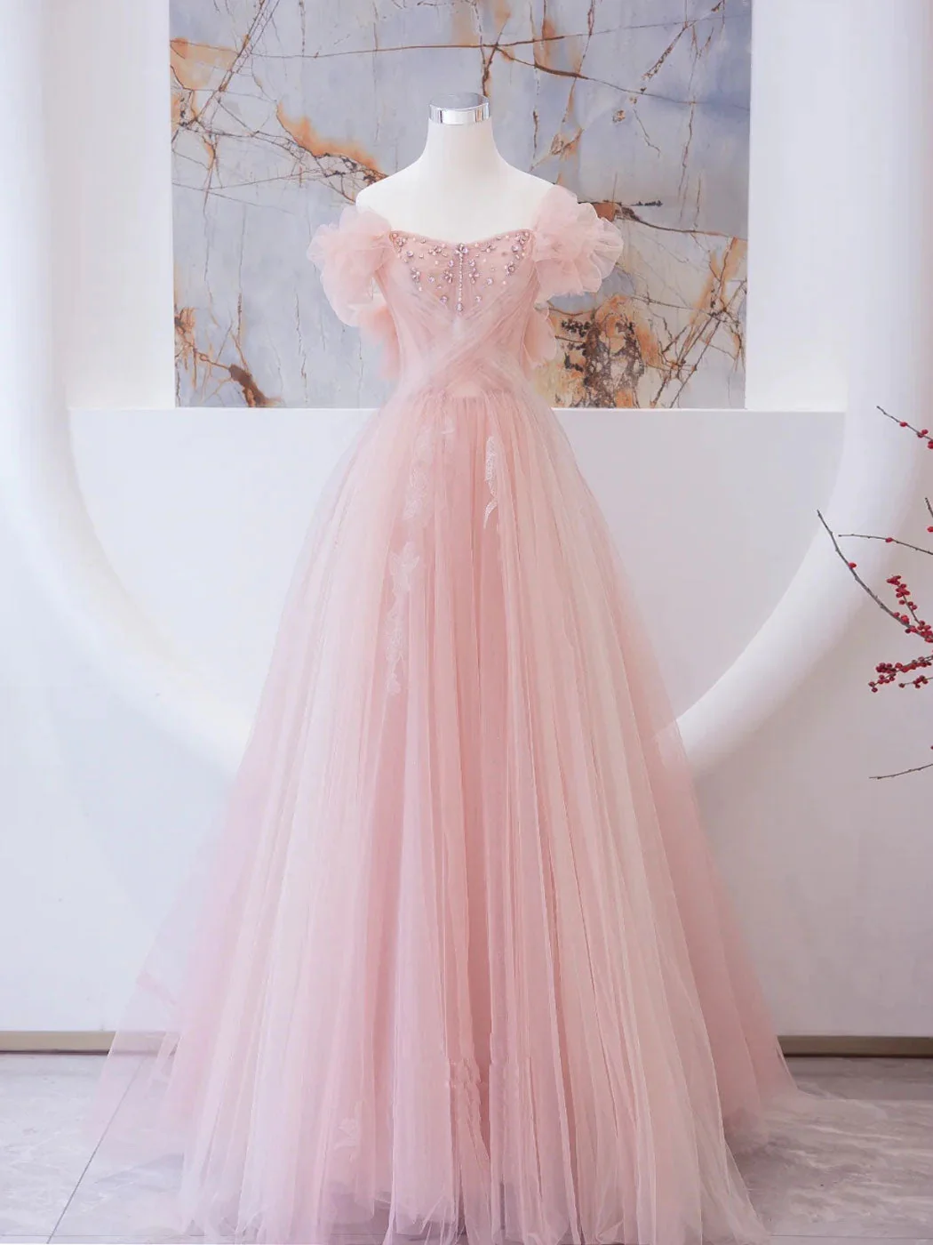 Pink Long Prom Dress, Pink A line Formal Graduation Dresses,Y2413 Simplepromdress Pink Long Prom Dress, Pink A line Formal Graduation Dresses,Y2413 Simplepromdress