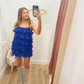 Royal Blue Tiered Homecoming Dress,Royal Blue Party Dress  Y2308
