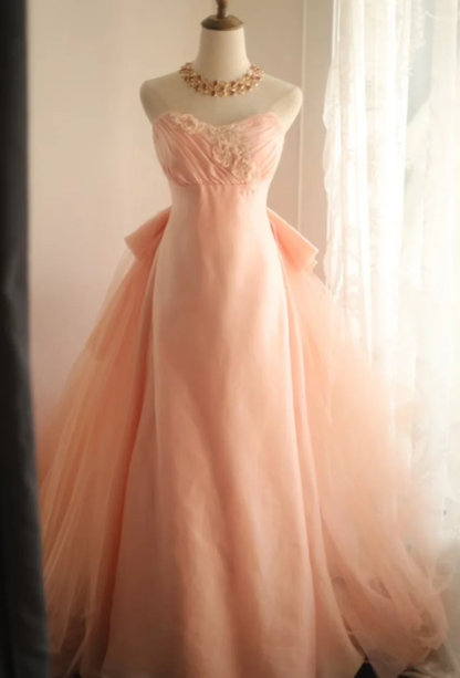 Classy Strapless Orange Pink Satin Tulle Mermaid Long Birthday Prom Dress Party Dress SP1265