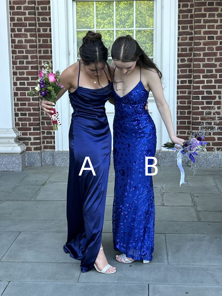 Elegant Spaghetti Straps Blue Mermaid Long Wedding Guest Dress Party Dress SP1309