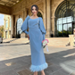 Fashion Trendy Square Neck Mermaid Evening Dress Special Occasion Dress Y4855