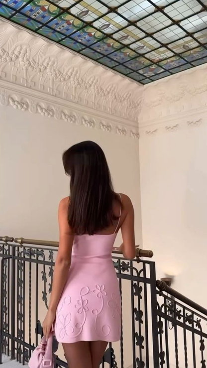 Elegant Pink Spaghetti Straps Satin Short Homecoming Dress Formal 20th Birthday Outfits SP182