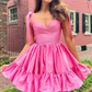 Cute Tie Straps Green Corset Ruffle Short Homecoming Dress Y2724