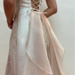 Beautiful Gold Floral Tulle Prom Dress,Glitter A Line Strapless Evening Gown Y8138