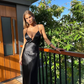 Simple Black Spaghetti Straps Long Mermaid Prom Dress Evening Dress Y8294