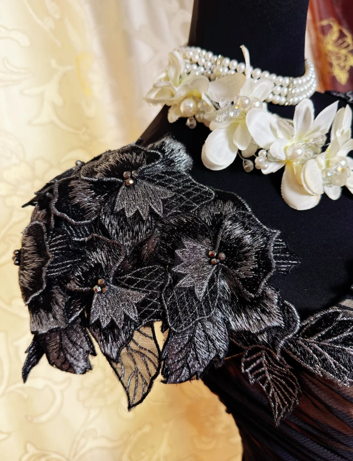 Vintage Tulle Beaded Appliques Long Evening Dress 19th Birthday Outfits SP1888