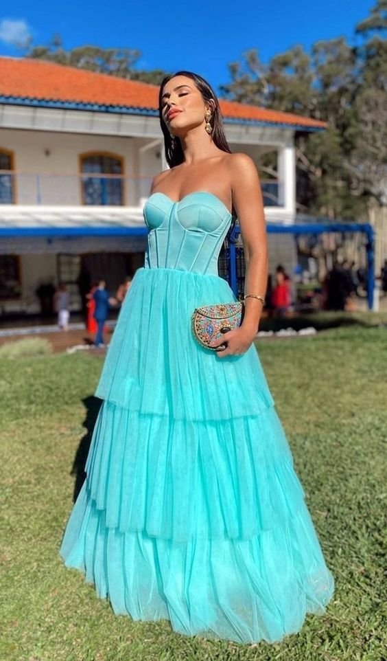 A-Line Stunning Tiffany Long Formal Prom Dresses Y4695