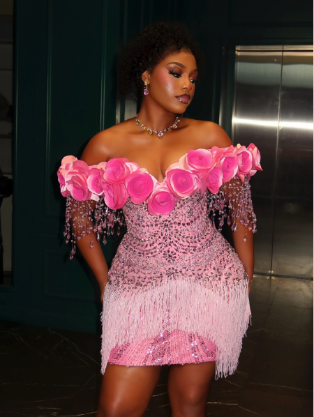 Unique Pink Satin Beaded Sheath Short 8th Grade Homecoming Dress,Off The Shoulder Short Birthday Outfits With 3D Flowers SP3256