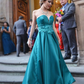 Elegant A-line Satin Prom Dress,Sweetheart Neckline Prom Gown Y5216