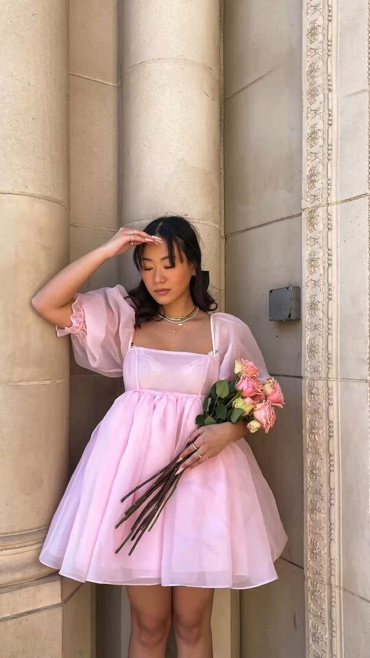 Fairy Mesh Tulle Dress for Women Puff Sleeve Mini Princess Dress Squar Simplepromdress Fairy Mesh Tulle Dress for Women Puff Sleeve Mini Princess Dress Squar Simplepromdress
