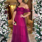 Purple A-line Tulle Prom Dress,Purple Formal Dress Y5877