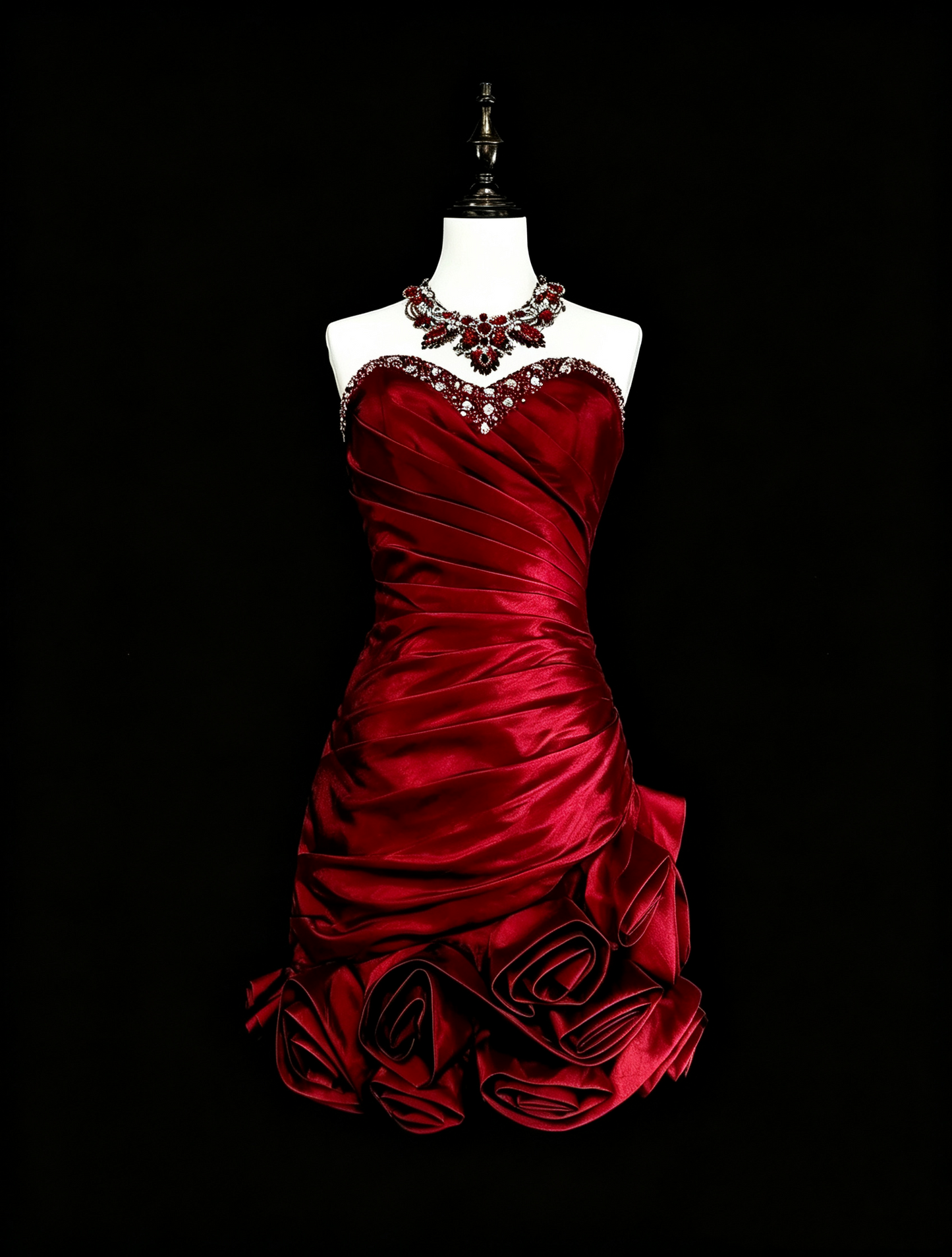 Elegant Sweetheart Neck Satin Pleated Beaded Short 7th Grade Homecoming Dress,Red Short Birthday Outfits SP3400
