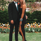 Simple Black Spaghetti Straps Prom Dress,Black Party Gown Y5389