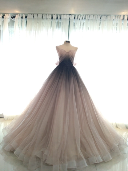 ombre prom dresses, ball gown, off shoulder prom dresses, bridal party dresses, formal dresses long Y1818