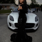 Sexy Black Mermaid Sequin Prom Dress,Long Sleeve Formal Dress Party Gown Gala  Y4273