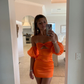 Sexy Orange Bodycon Dress,Orange Homecoming Dress  Y2993