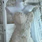 Classy Strapless Off White Tulle Beaded Appliques Mermaid Long Birthday Party Dress Prom Gown SP1463