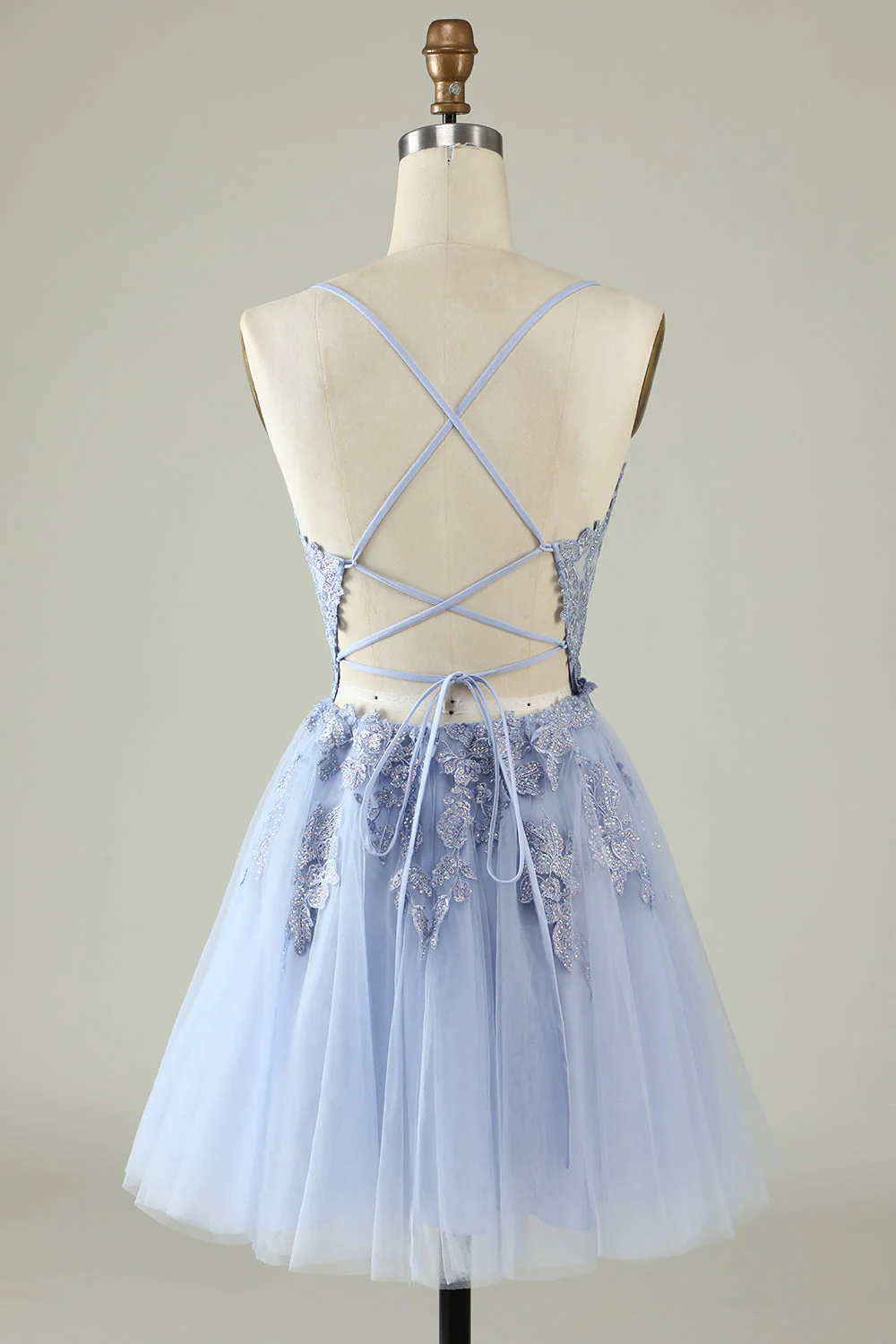 A Line Spaghetti Straps Light Purple Short Homecoming Dress with Appli Simplepromdress A Line Spaghetti Straps Light Purple Short Homecoming Dress with Appli Simplepromdress