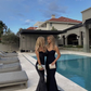 Classy Black Sweetheart Neckline Prom Dress,Black Mermaid Evening Dress Y7210