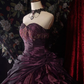 Vintage Sweetheart Neck Tulle Satin Pleated Ball Gown Purple Formal Birthday Quinceanera Dress SP1361