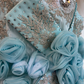 Charming Spaghetti Straps Tulle Rose Floral Mermaid Prom Dress, Blue Appliques Beaded Long Birthday Party Dress SP1464
