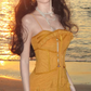 Unique Spaghetti Straps Orange Mermaid Evening Dress Formal Prom Dress Y7999