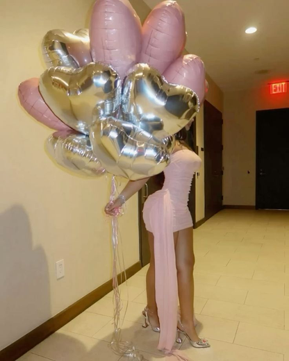 Pink Strapless Sheath Chiffon Cocktail Dress Sexy Homecoming Dress Y8992