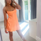 Cute Orange Homecoming Dress Back To School Dress Y2833
