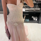 Gorgeous Pink One Shoulder Chiffon Beaded Appliques Mermaid Prom Dress Long Party Dress SP540
