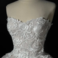 Classy Strapless White Lace Appliques A Line Short Homecoming Dress 20th Birthday Outfits SP60