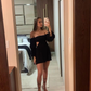 Black Strapless Homecoming Dress with Long Sleeves,Black Party Dress Y2311