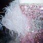 Fairy Pink Strapless Sequins Feathers Mermaid Evening Dress,Slit Prom Dress Y8660