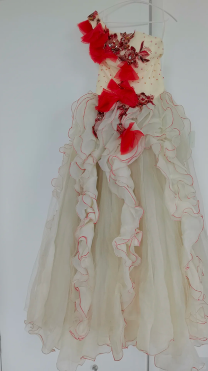 Unique One Shoulder Tulle Appliques Beaded Chiffon Ruffles Long Prom Dress Birthday Party Dress SP2328
