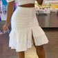 Sexy Two Piece Homecoming Dress,White Party Dress Y5353