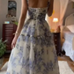 A Line Maxi Dress with Spaghetti Straps, Corset Prom Dress,Graduation Dress  Y2873