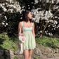 Green A-line Mini Homecoming Dress,Backless Party Dress,Y2510