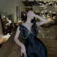 Chic Black A-line Homecoming Dress,Black Party Dress Y2382