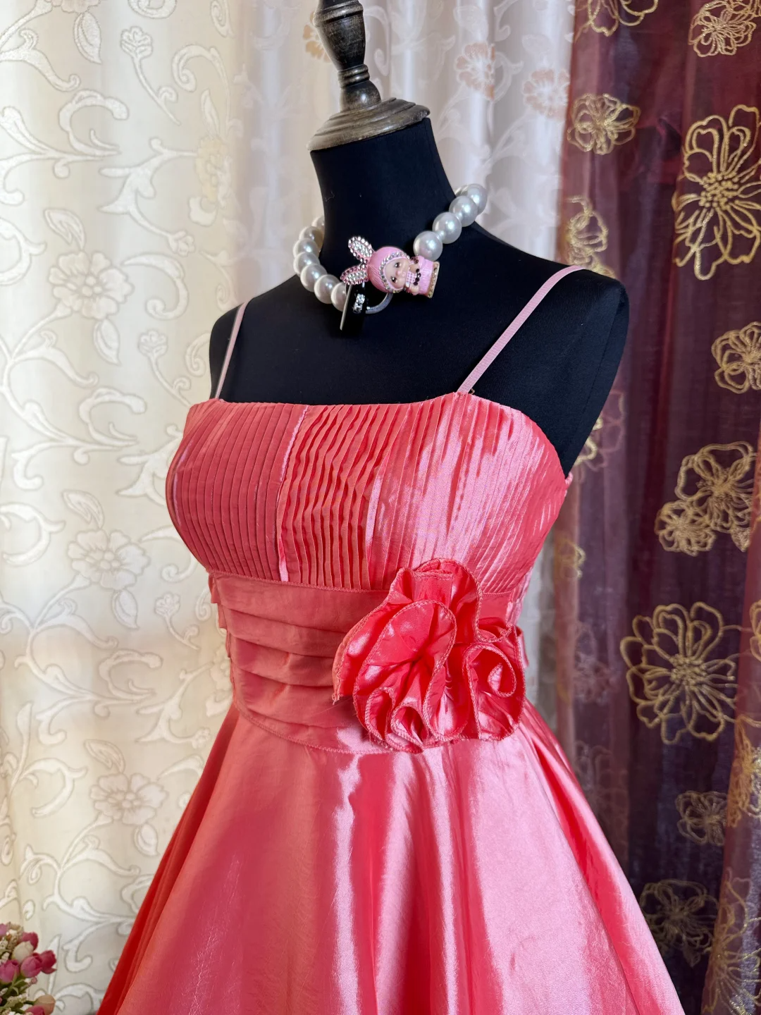 Pretty Pink Spaghetti Straps Satin A Line Short Prom Dress Homecoming Dress SP81