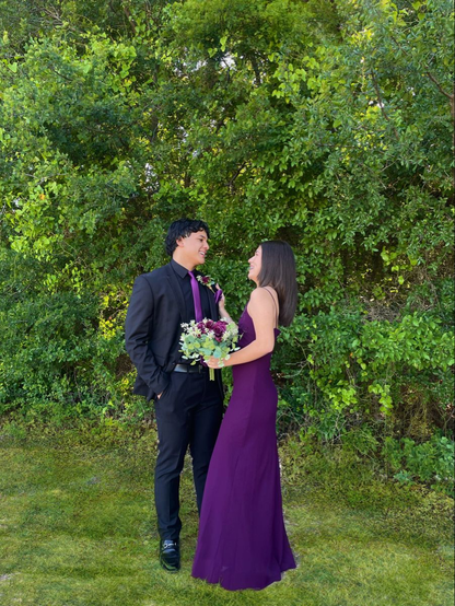 vintage prom dress eggplant dark purple senior junior prom dress Y4478