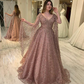Luxurious A-line V Neck Prom Dress,Princess Dress,Glam Dress Y6245