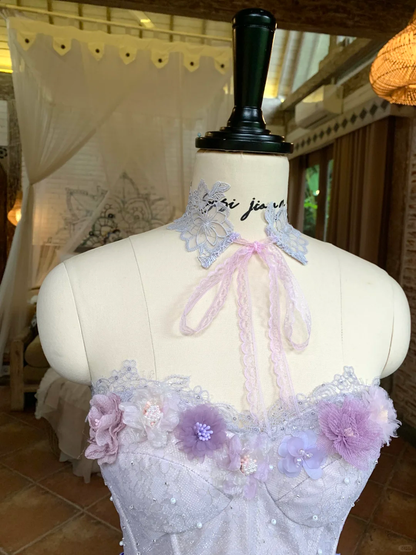 Elegant Sweetheart Neck Tulle Lace Beaded Appliques A Line Short 16th Birthday Outfits Purple Mini Homecoming Dress SP2364