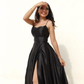 Simple Black A-line Prom Dress,Black Senior Prom Gown Y6129