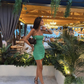Green Bodycon Dress,Short Homecoming Dress,Green Party Dress Y1981