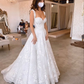 Charming A-line White Tulle Lace Wedding Dress,White Bridal Dress Y2242