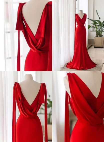 Red Shimmering Long Prom Dresses, Elegant Prom Dresses Y5727