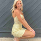 Lace-Up Appliques Strapless Sheath Homecoming Dress,Y2490